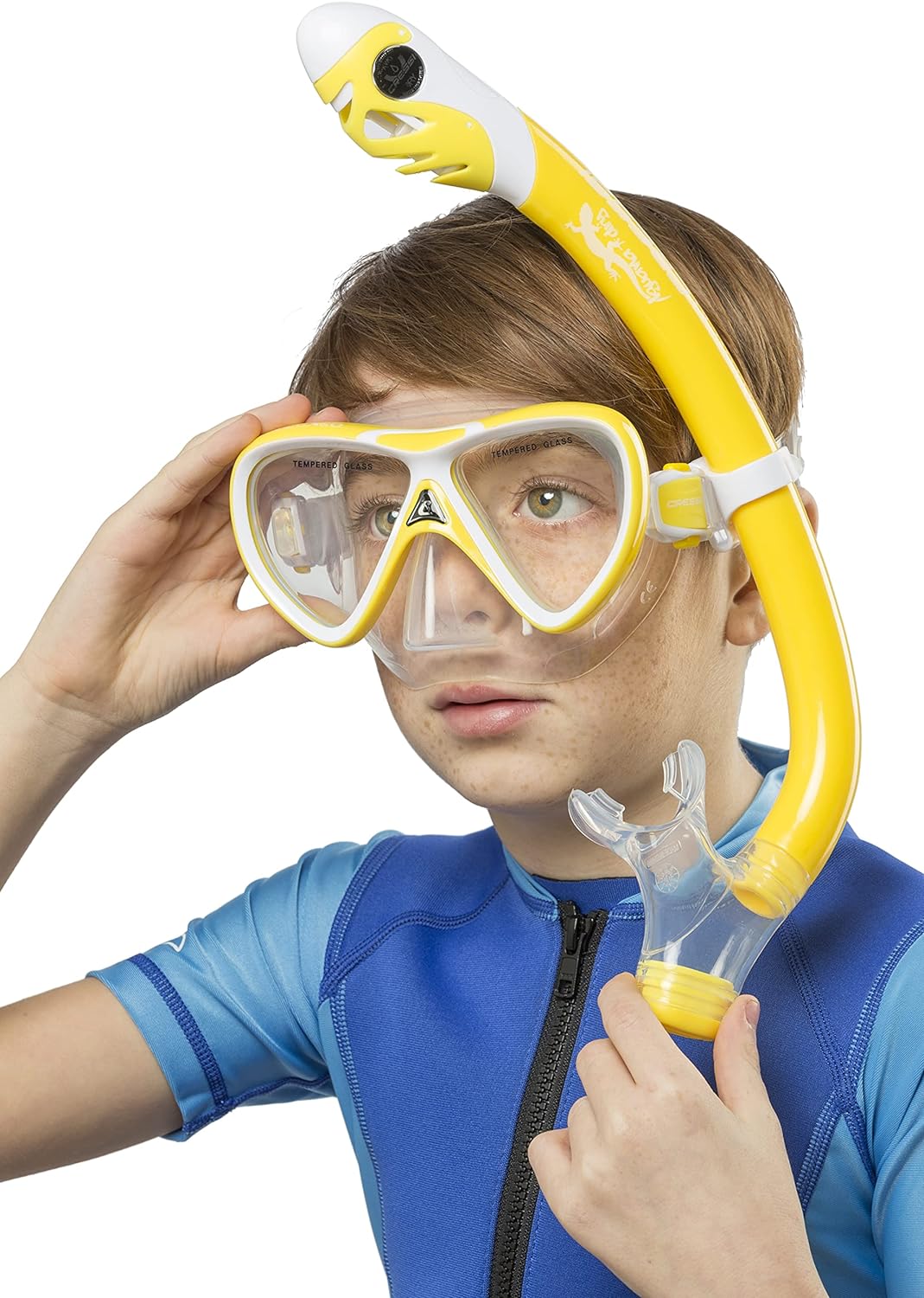 Cressi Snorkeling Silicone Set (mask & dry snorkel) for Kids aged 5 to ...