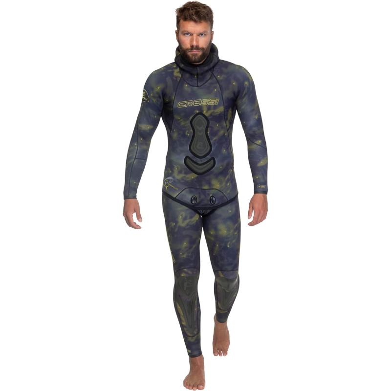 Cressi Lampuga 2-pcs Camouflage Patterned Freediving Wetsuit, Jacket ...