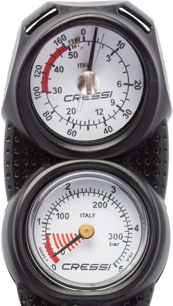 Cressi Scuba Diving Mini Console – Depth Gauge + Pressure Gauge ...