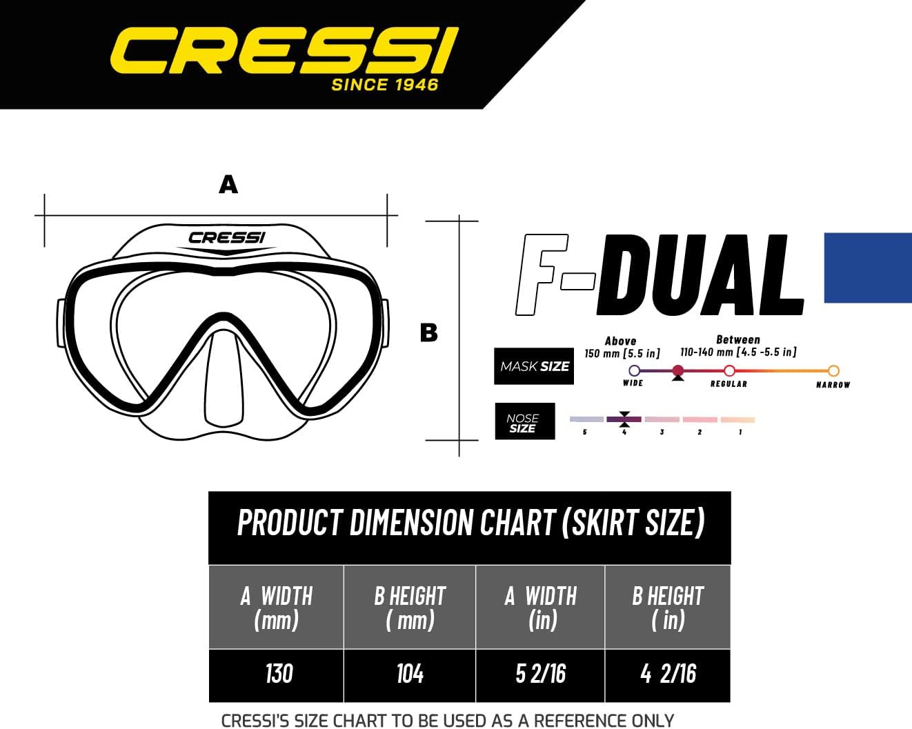 Cressi Single Lens Frameless Scuba Mask for Good Visibility – F-Dual ...